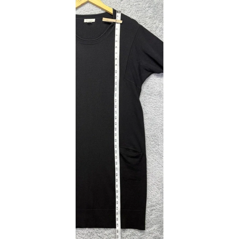 Garnet Hill Womens Dress Small Black 100% Merino Wool Midi Lagenlook Pockets - Picture 4 of 9